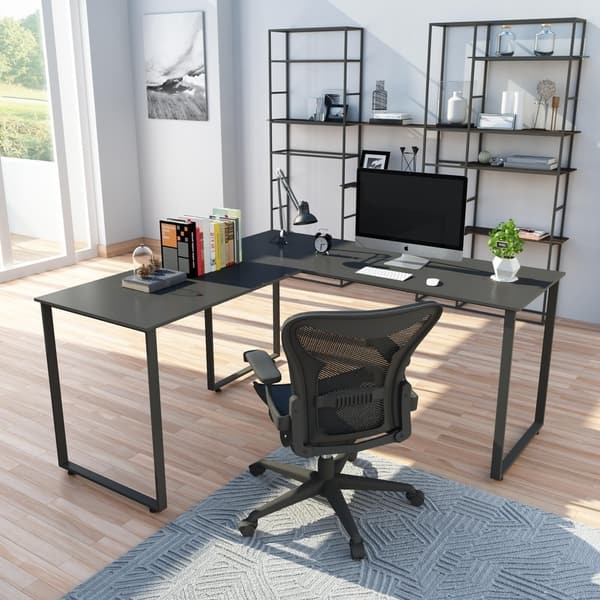 Shop Porch Den Jean L Shaped Workstation Laptop Table Corner