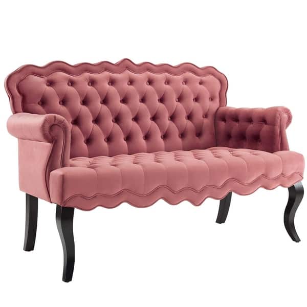 slide 2 of 20, Gracewood Hollow Sahakduk Button-tufted Velvet Loveseat Settee