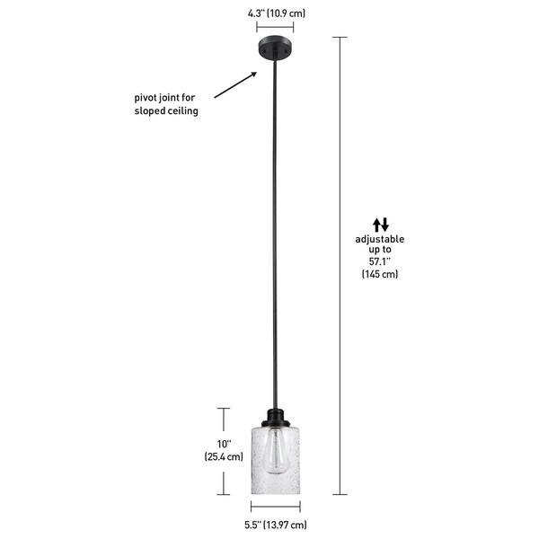 Porch & Den Arranmore Seeded Glass Shade Bronze 1-light Pendant
