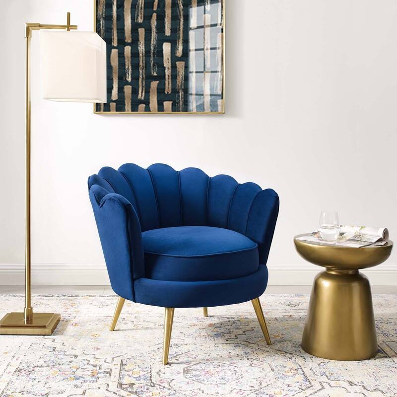 Silver Orchid Gruning Velvet Accent Armchair