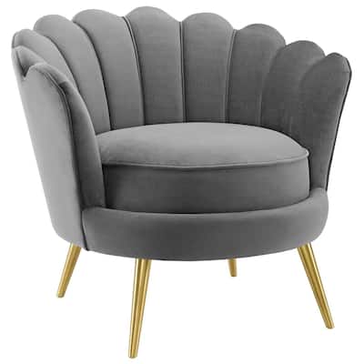 Silver Orchid Gruning Velvet Accent Armchair - N/A