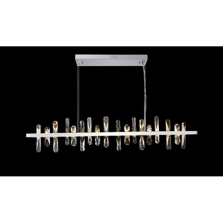 Chrome Stainless Steel LED Chandelier With Clear Crystal Plaques - Chandeliers For Bedrooms by Overstock.com