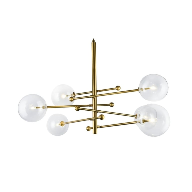 Gold Metal Ceiling Fixture With Clear Glass Shades - Chandeliers For Bedrooms by Overstock.com