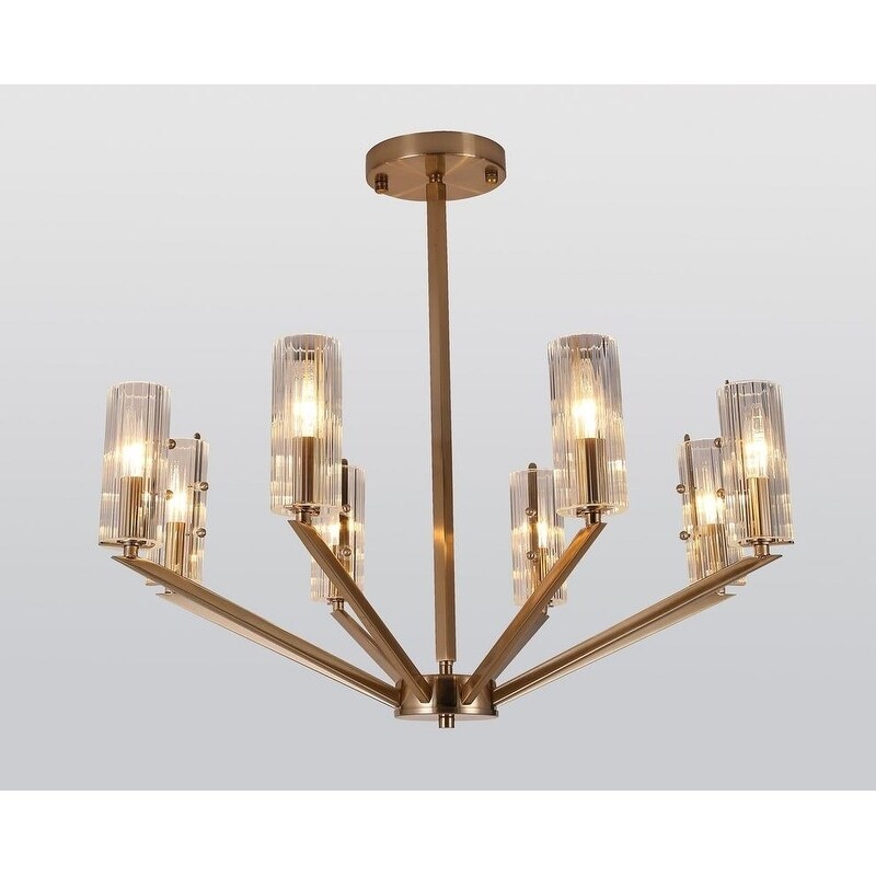 Copper Metal Ceiling Fixture With Clear Glass Shades - Chandeliers For Bedrooms by Overstock.com