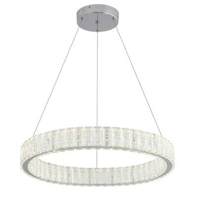 Chrome Stainless Steel LED Lighting with Clear Crystal Accents