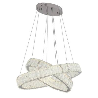 Chrome Stainless Steel LED Lighting With Clear Crystal Accents