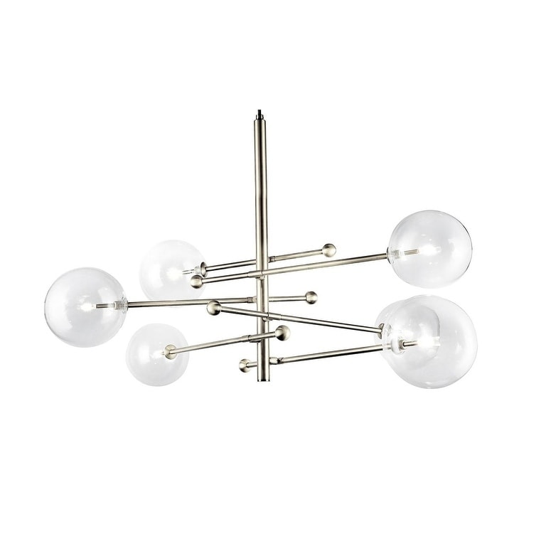Chrome Metal Ceiling Fixture With Clear Glass Shades - Chandeliers For Bedrooms by Overstock.com