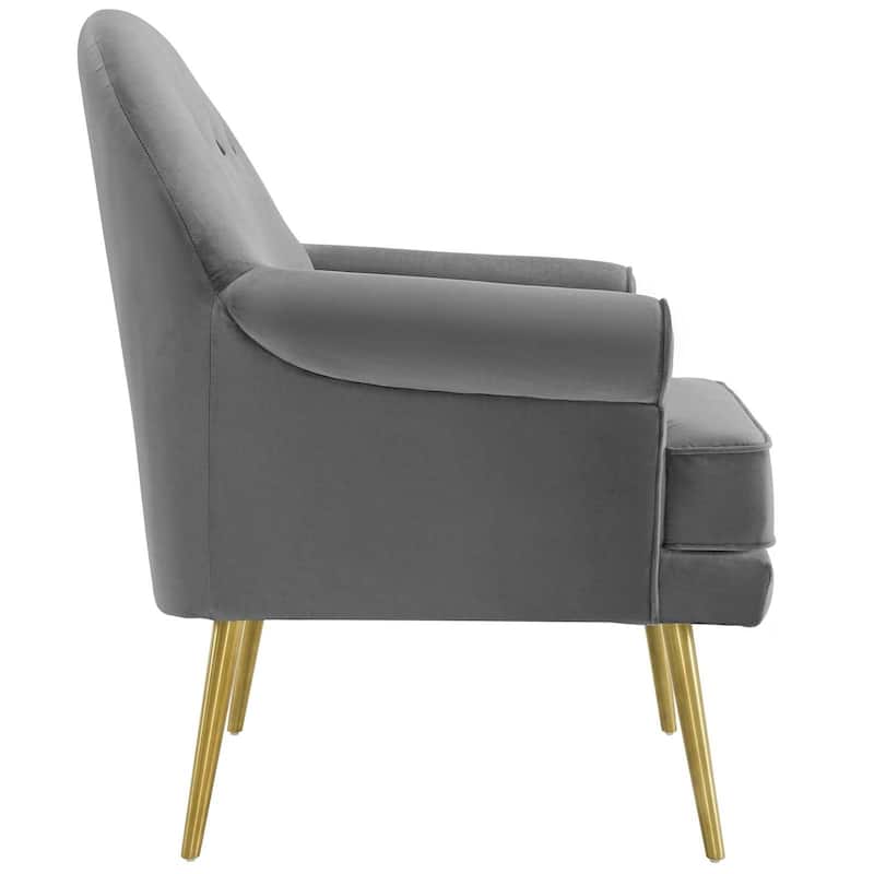 Silver Orchid Gruning Velvet Tufted Button Accent Armchair