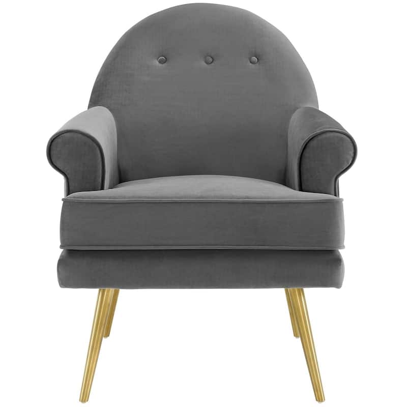 Silver Orchid Gruning Velvet Tufted Button Accent Armchair
