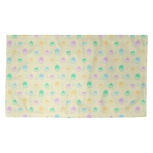 Katelyn Elizabeth Yellow Alternate Cupcake Pattern Dobby Rug