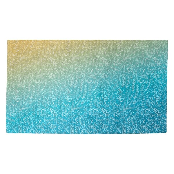 Katelyn Elizabeth Yellow & Blue Ditsy Floral Pattern Dobby Rug