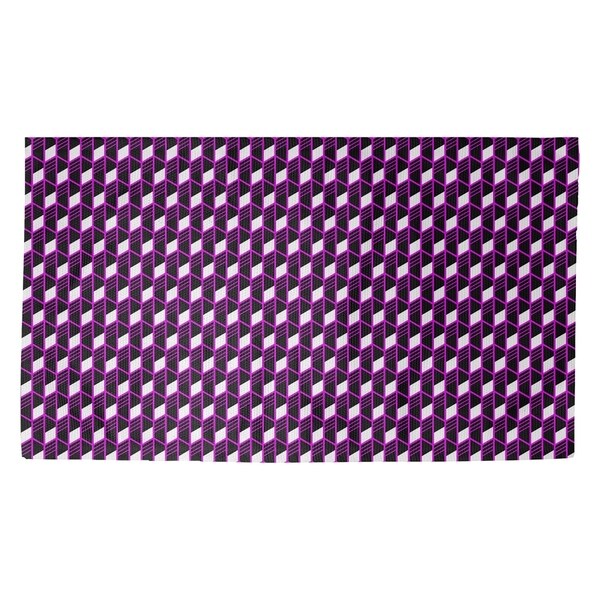 Katelyn Elizabeth Violet Geometric Stripes Dobby Rug