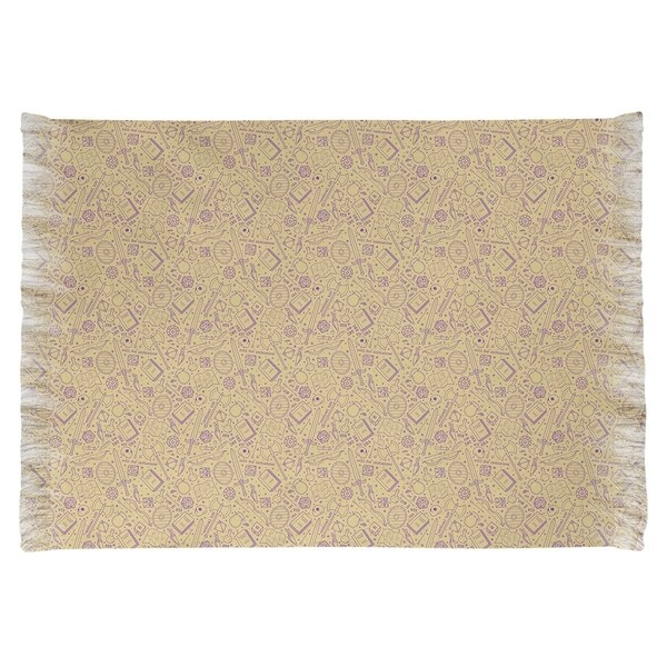 Katelyn Elizabeth Yellow with Purple RPG Pattern Chenille Rug