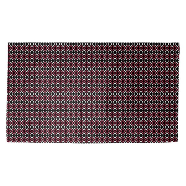 Katelyn Elizabeth Black & Red Arrow Diamonds Dobby Rug