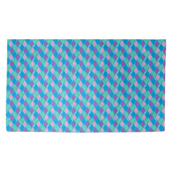 Katelyn Elizabeth Blue Multicolor Retro Diamonds Dobby Rug