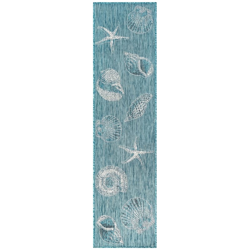 Liora Manne Marina Circles Indoor/Outdoor Area Rug - 1'11" X 7'6" - Aqua