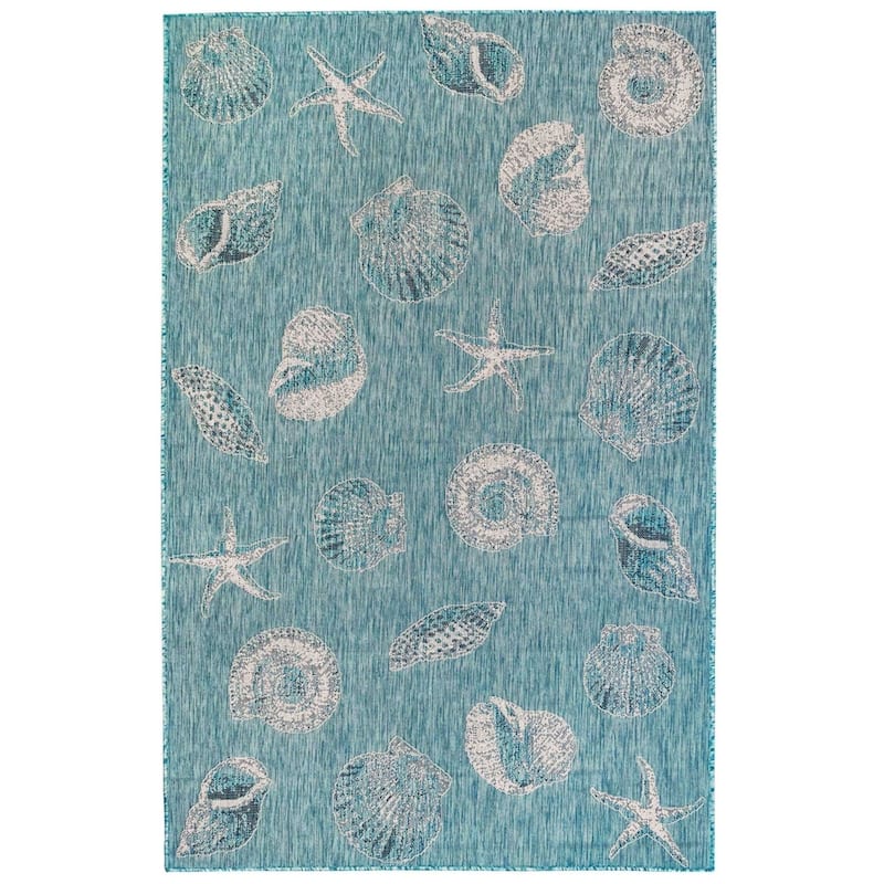 Liora Manne Marina Circles Indoor/Outdoor Area Rug - 7'10" X 9'10" - Aqua