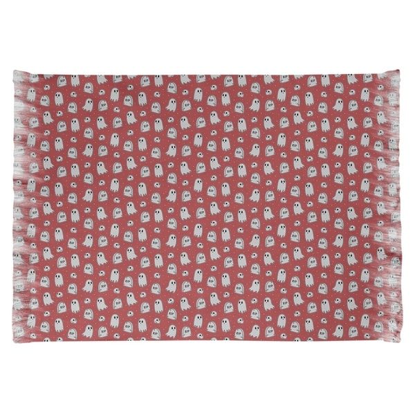 Katelyn Elizabeth Red Ghost Pattern Chenille Rug