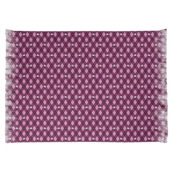 Katelyn Elizabeth Pink Argyle Skulls Pattern Chenille Rug