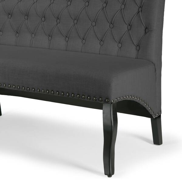 Shop Alisa Grey Upholstered Settee Bench Loveseat With Button