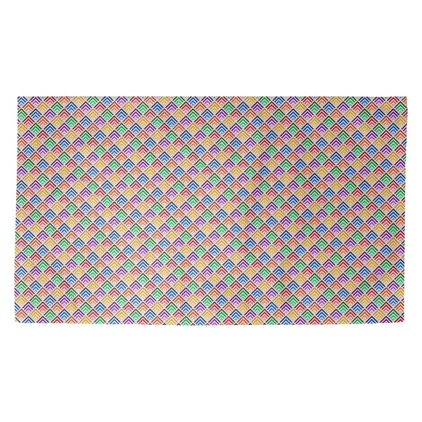 Katelyn Elizabeth Rainbow Ombre Geometric Pattern Dobby Rug