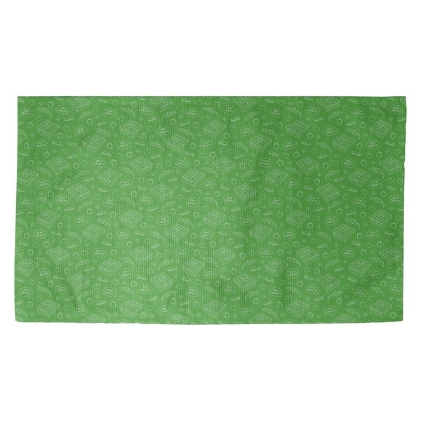 Katelyn Elizabeth Green Pizza Pattern Dobby Rug