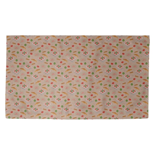 Katelyn Elizabeth Gray Color Pizza Pattern Dobby Rug