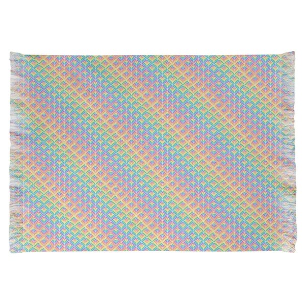 Katelyn Elizabeth Pastel Stripe Rainbow Scales Chenille Rug