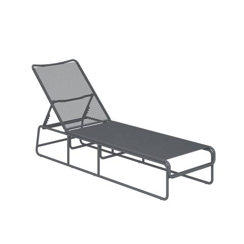 Cosco Nyla Charcoal Grey Resin/Steel Adjustable-height Chaise Lounge