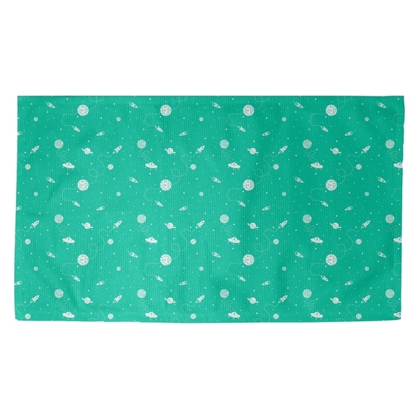Katelyn Elizabeth Green Outer Space Pattern Dobby Rug