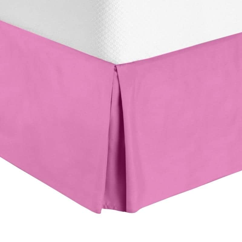 Nestl Luxury Pleated Queen Size Bed Skirt - 14" Drop - Light Pink