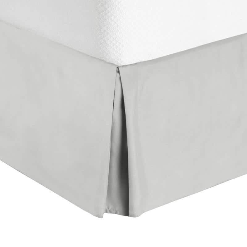 Nestl Luxury Pleated Queen Size Bed Skirt - 14" Drop - Light Gray