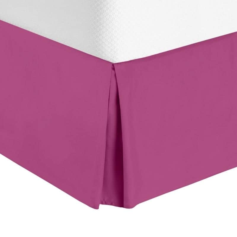 Nestl Luxury Pleated Queen Size Bed Skirt - 14" Drop - Magenta