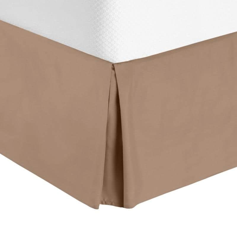 Nestl Luxury Pleated Queen Size Bed Skirt - 14" Drop - Taupe