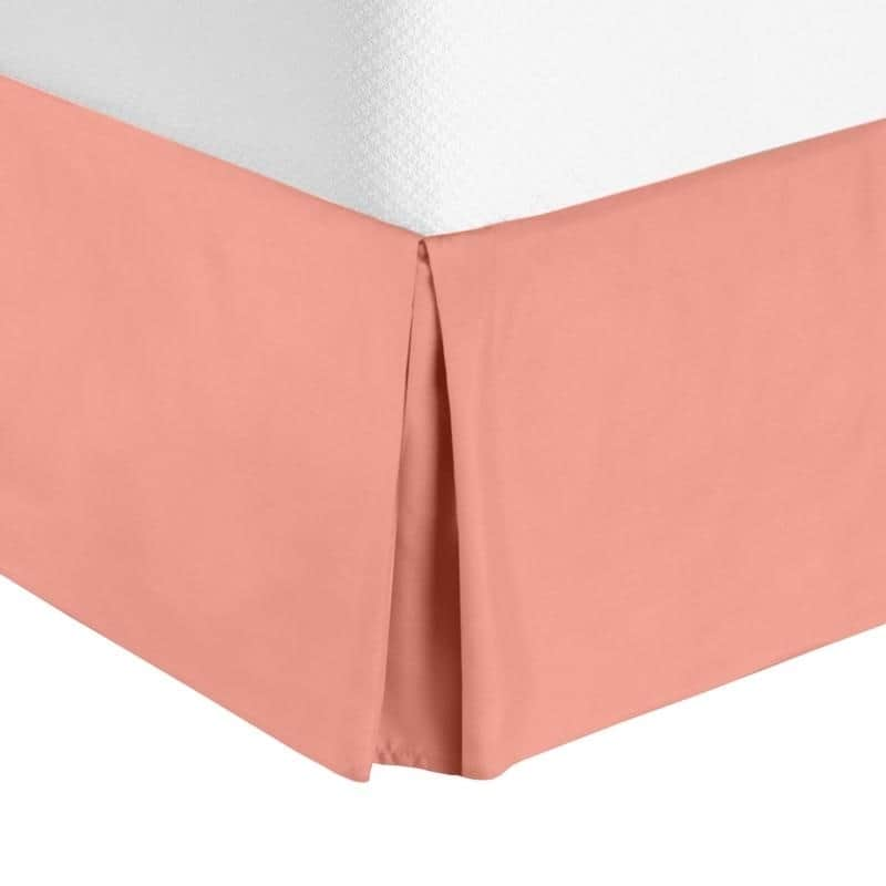 Nestl Luxury Pleated Queen Size Bed Skirt - 14" Drop - Misty Rose