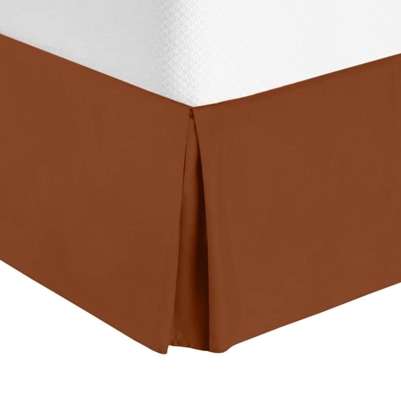 Nestl Luxury Pleated Queen Size Bed Skirt - 14" Drop - Rust