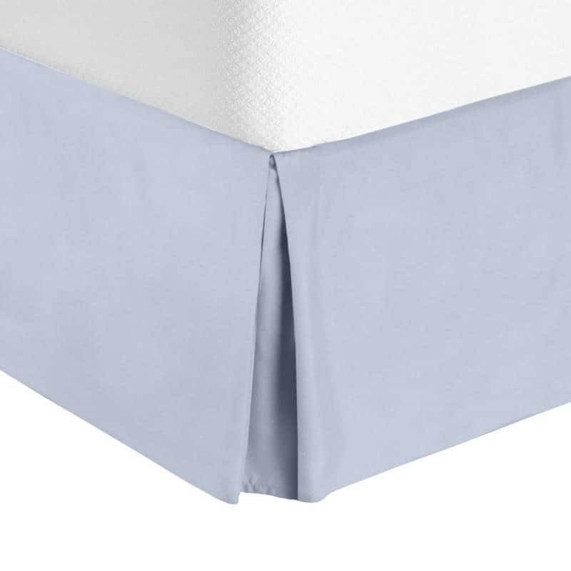 Nestl Luxury Pleated Queen Size Bed Skirt - 14" Drop - Ice Blue