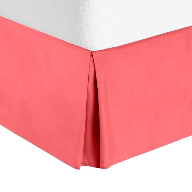 Nestl Luxury Pleated Queen Size Bed Skirt - 14" Drop - Coral Pink