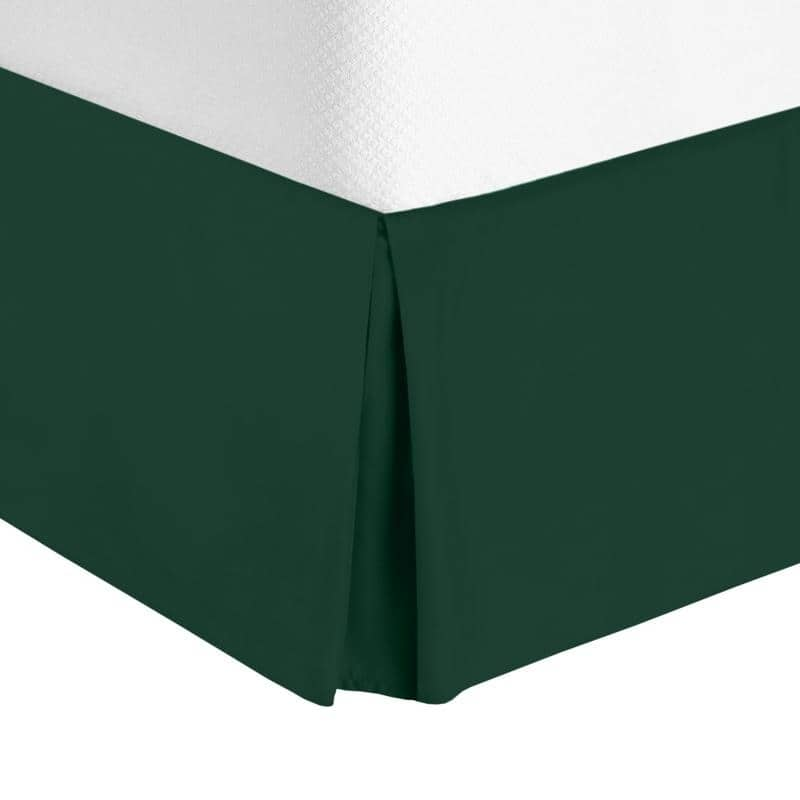 Nestl Luxury Pleated Queen Size Bed Skirt - 14" Drop - Hunter Green