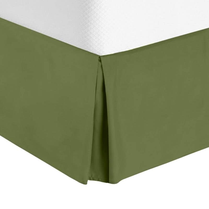 Nestl Luxury Pleated Queen Size Bed Skirt - 14" Drop - Calla Green