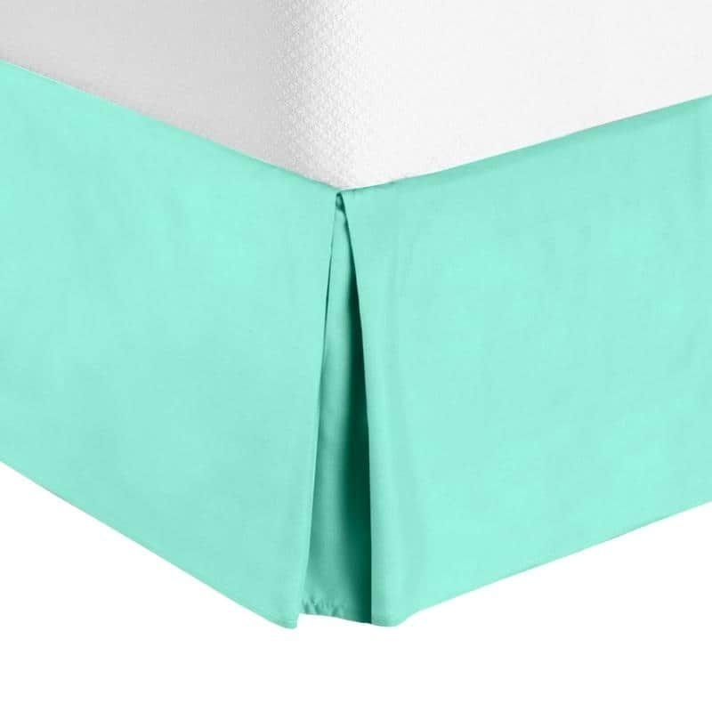 Nestl Luxury Pleated Queen Size Bed Skirt - 14" Drop - Mint