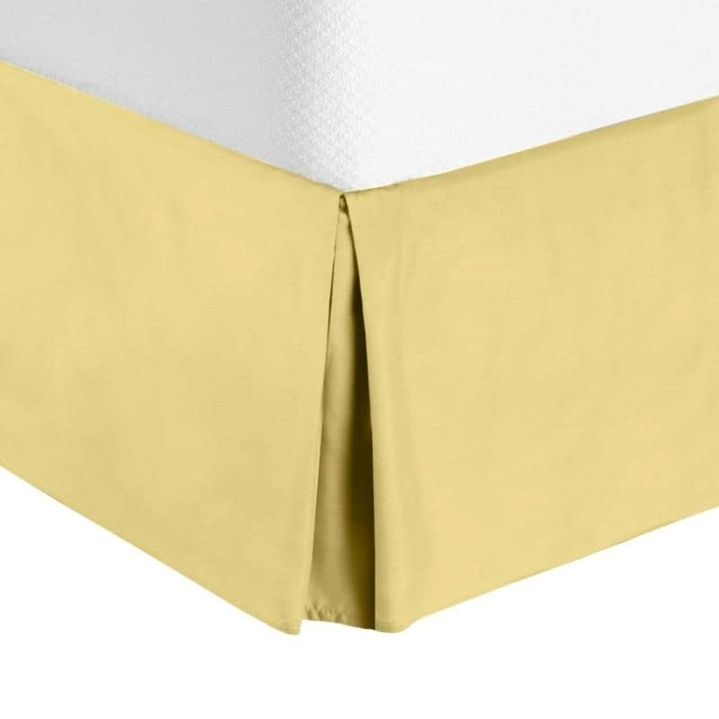 Nestl Luxury Pleated Queen Size Bed Skirt - 14" Drop - Mellow Yellow