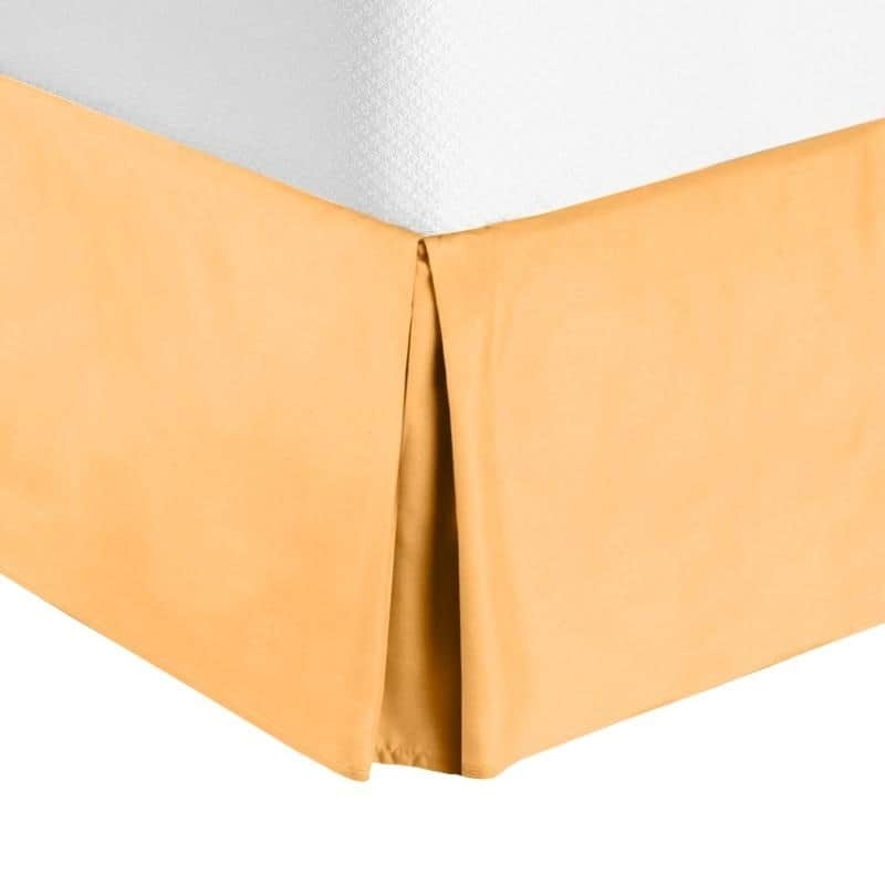 Nestl Luxury Pleated Queen Size Bed Skirt - 14" Drop - Apricot Orange