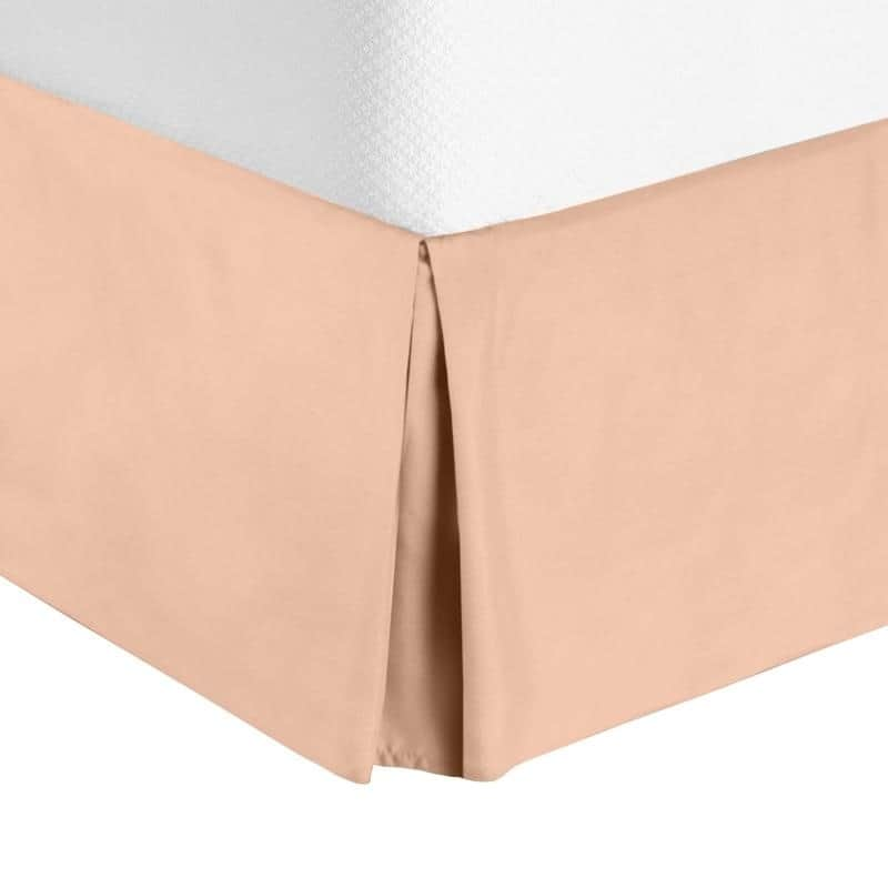 Nestl Luxury Pleated Queen Size Bed Skirt - 14" Drop - Peach