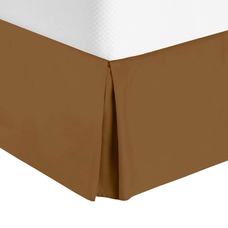 Nestl Luxury Pleated Queen Size Bed Skirt - 14" Drop - Mocha