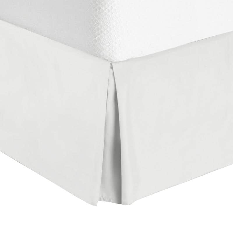 Nestl Luxury Pleated Queen Size Bed Skirt - 14" Drop - White