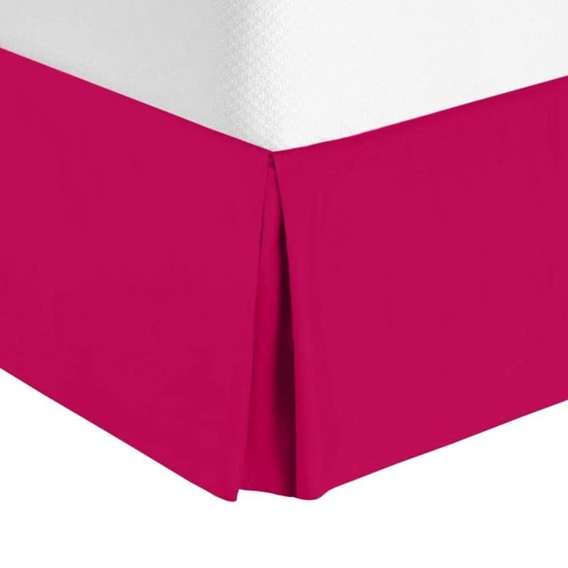 Nestl Luxury Pleated Queen Size Bed Skirt - 14" Drop - Dark Pink