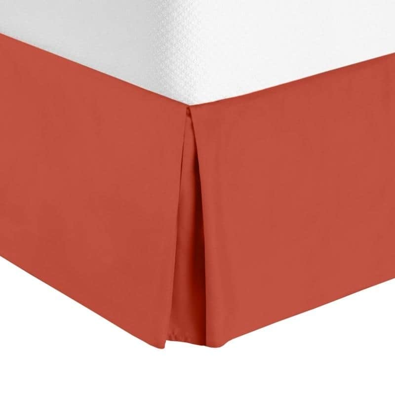 Nestl Luxury Pleated Queen Size Bed Skirt - 14" Drop - Orange