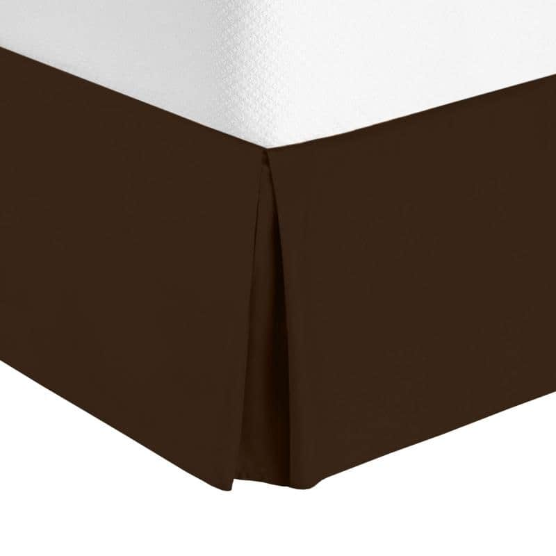 Nestl Luxury Pleated Queen Size Bed Skirt - 14" Drop - Chocolate