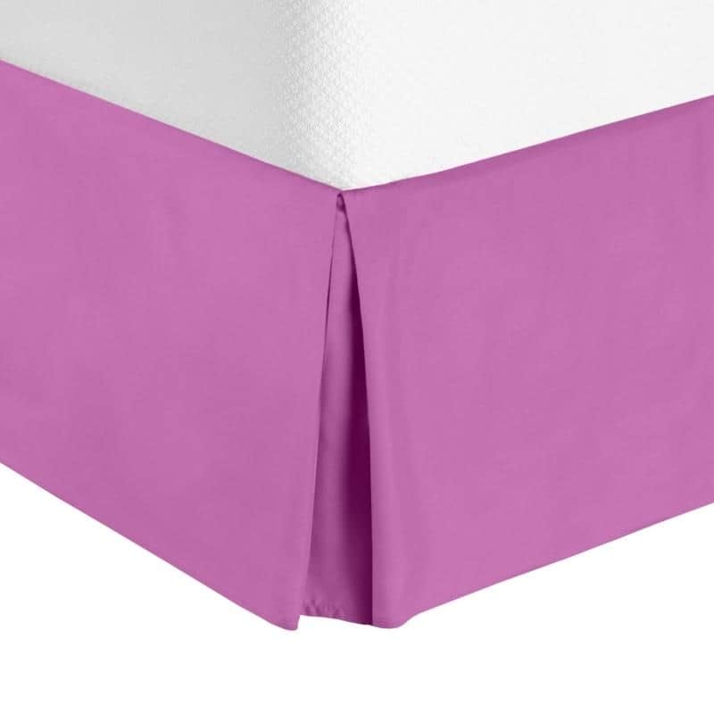 Nestl Luxury Pleated Queen Size Bed Skirt - 14" Drop - Orchid